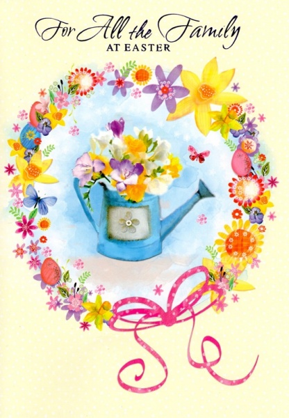 Watering Can Family Easter Card