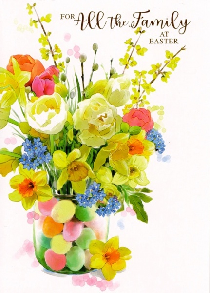 Flowers Family Easter Card