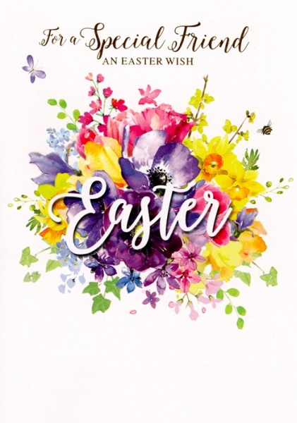 Easter Flowers Special Friend Easter Card