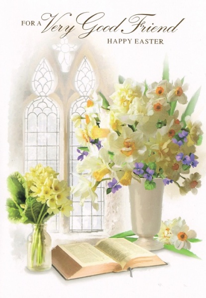 Church Window Very Good Friend Easter Card