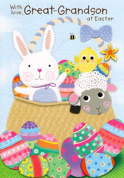 Easter Bunny & Friends Great-Grandson Easter Card