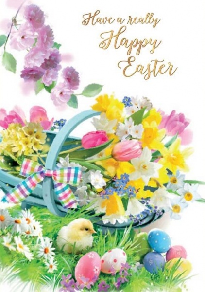 Flower Basket Easter Card