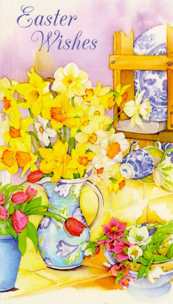 Jug Of Daffodils Mini Easter Card