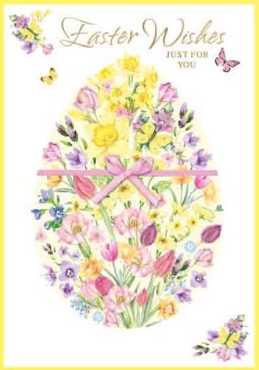 Spring Flower Egg Easter Card