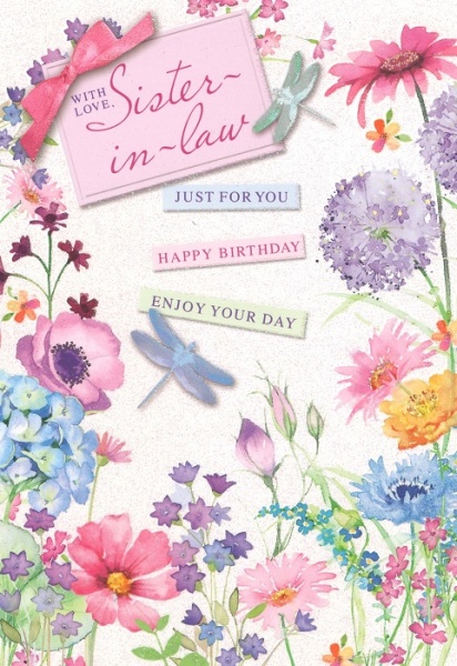 Pretty Flowers Sister In Law Birthday Card