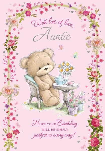 Tea With Teddy Auntie Birthday Card