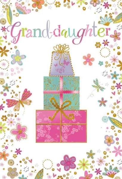 Flowers & Gifts Grand-Daughter Birthday Card