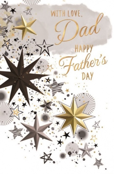 Black & Gold Stars Dad Father's Day Card