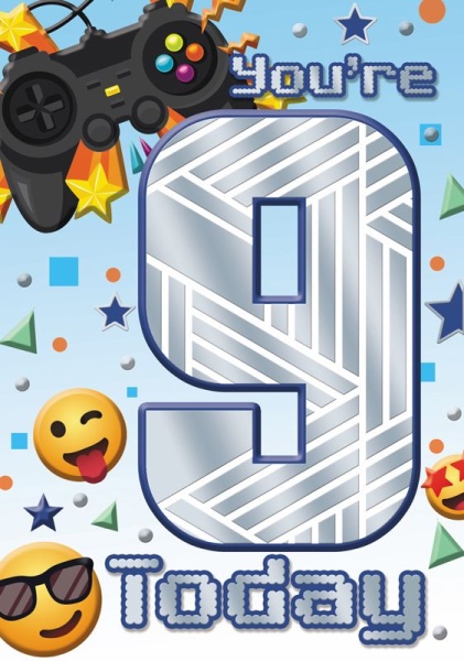 Gaming Controller 9th Birthday Card