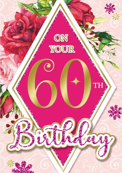 Red Roses 60th Birthday Card