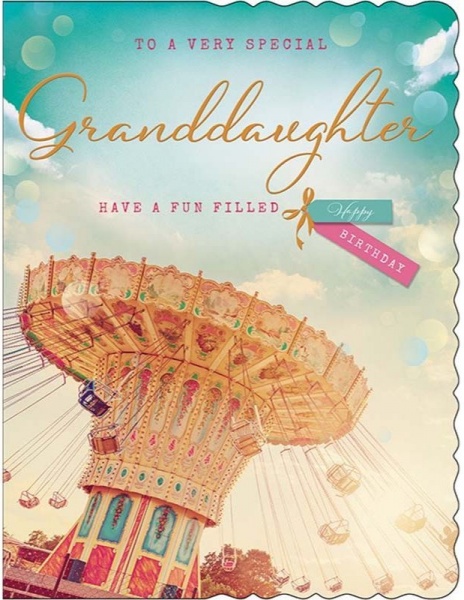 Swing Ride Grand-Daughter Birthday Card