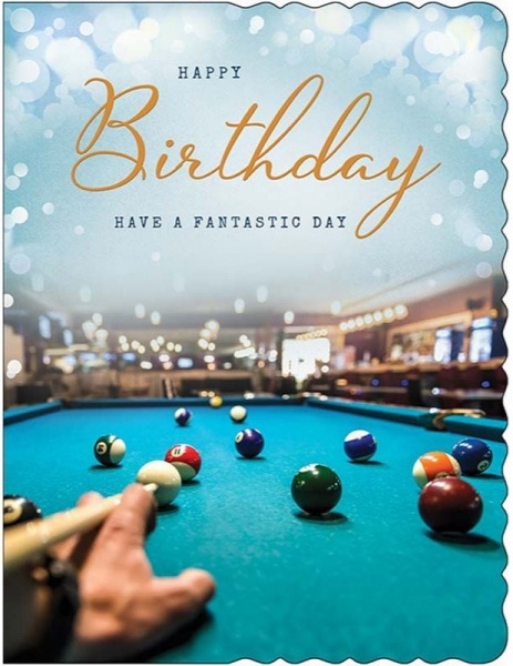 Pool Table Birthday Card