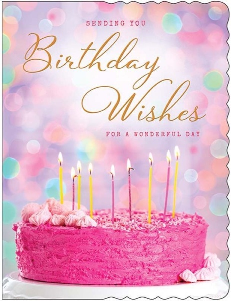 Pink Birthday Cake Birthday Card