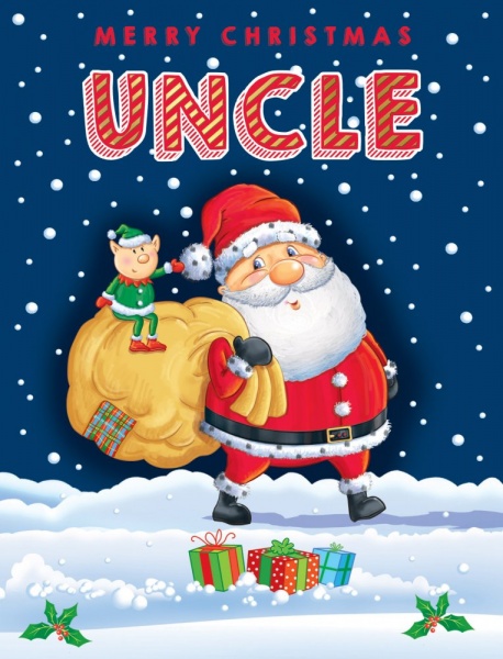 Jolly Santa Uncle Christmas Card