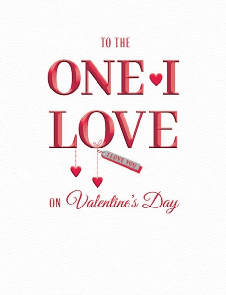 I Love You One I Love Valentine's Day Card