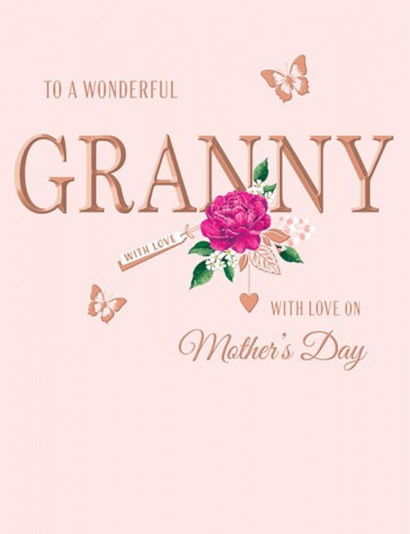 Pink Flower Granny Mother's Day Card