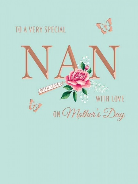 Pink Rose Nan Mother's Day Card