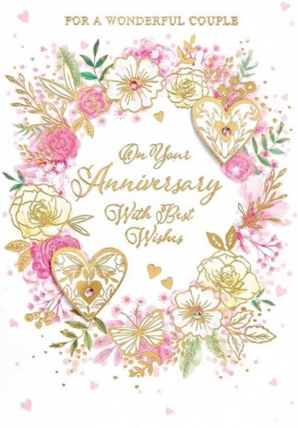 Floral Wreath Your Anniversary Card