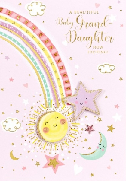 Rainbow New Baby Grand-Daughter Card