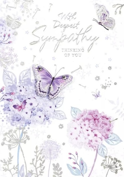 Purple Butterflies Sympathy Card