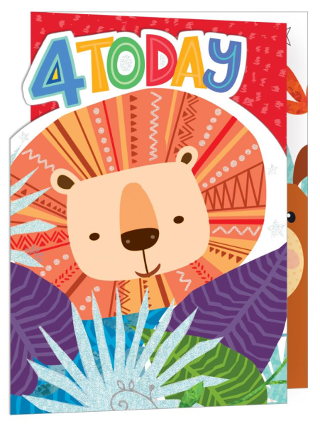 Lion 4th Birthday Card