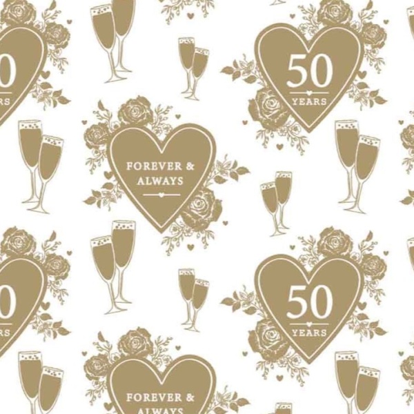 Forever & Always 50th Anniversary Gift Wrap Sheet
