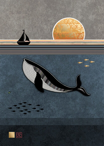 Whale And Boat Greeting Card