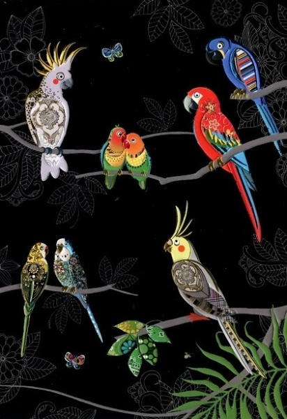 Tropical Birds Greeting Card