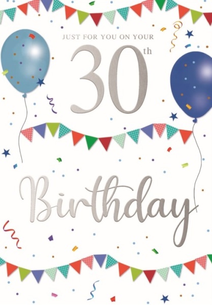 Bunting & Balloons 30th Birthday Card