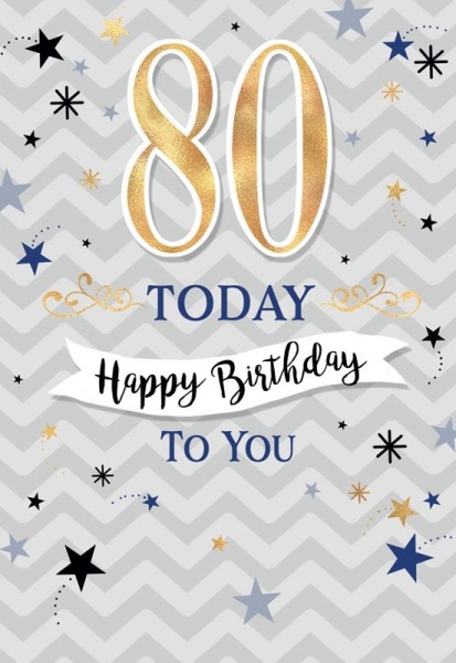 Stars 80th Birthday Card