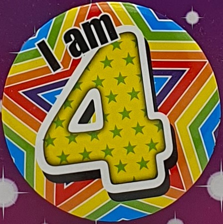Rainbow Stars 4th Birthday Badge