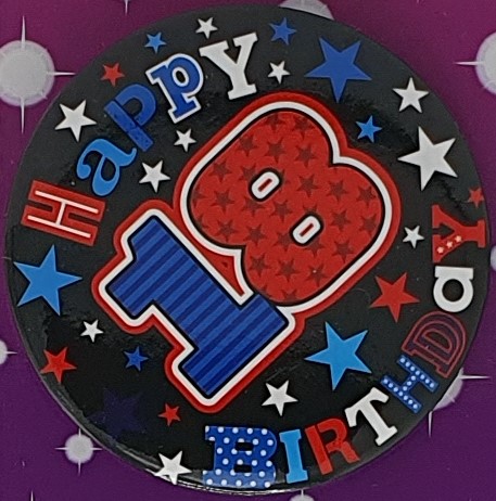 Blue Stars 18th Birthday Badge