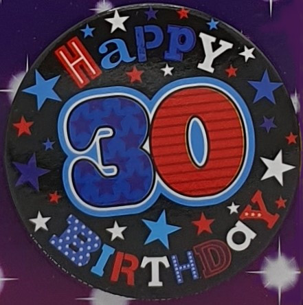 Blue Stars 30th Birthday Badge