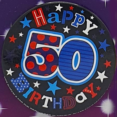 Blue Stars 50th Birthday Badge