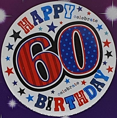 Blue Stars 60th Birthday Badge