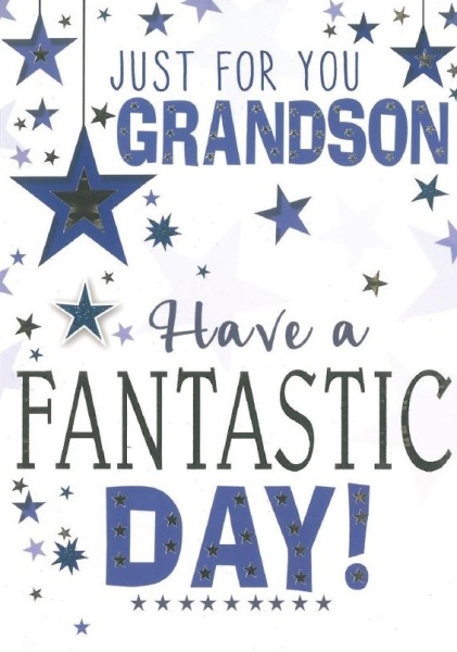 Stars Grandson Birthday Card