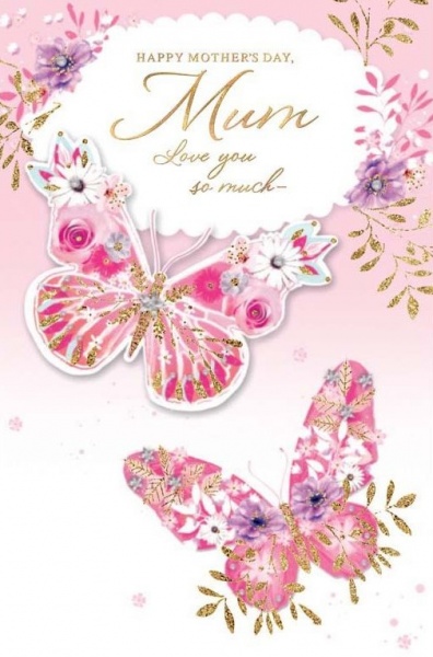 Pink Butterflies Mum Mother's Day Card