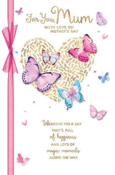 Butterfly Heart Mum Mother's Day Card