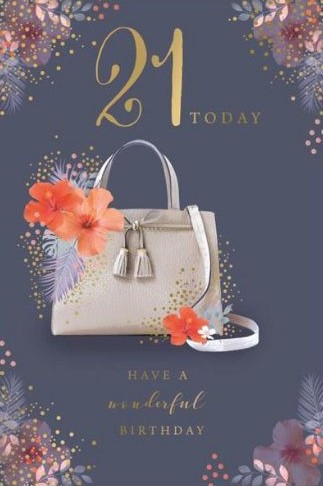 Handbag 21st Birthday Card