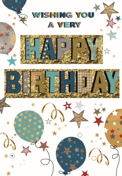 Balloons & Stars Birthday Card