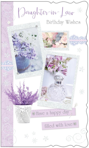 Purple Flowers Daughter-In-Law Birthday Card