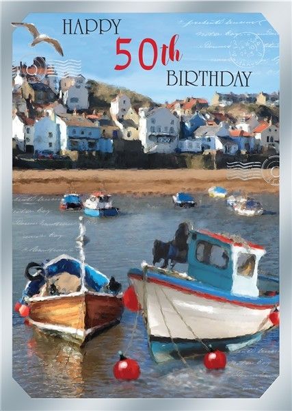 Boats 50th Birthday Card