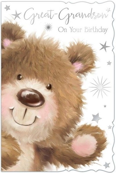 Teddy Bear Great-Grandson Birthday Card
