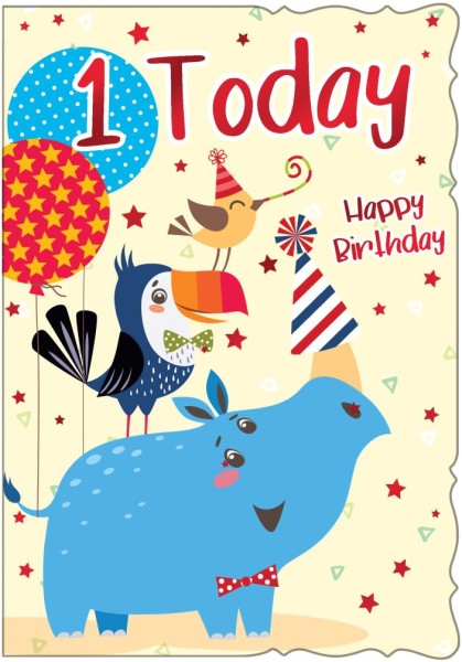 Animals 1st Birthday Card