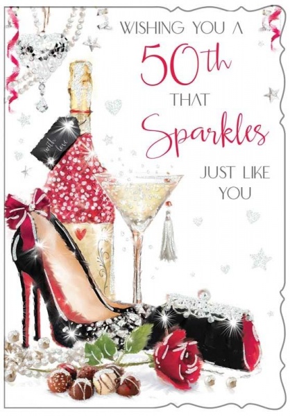Sparkles 50th Birthday Card