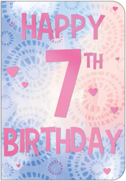 Tie-Dye 7th Birthday Card