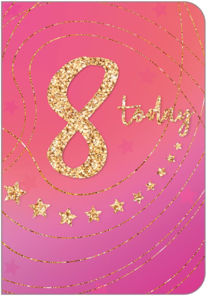 Gold Stars 8th Birthday Card