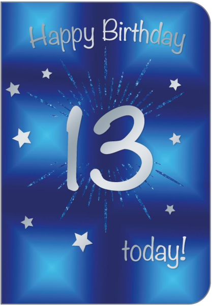 Star Burst 13th Birthday Card