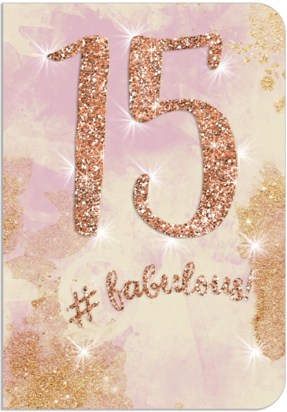 Pink Wash 15th Birthday Card