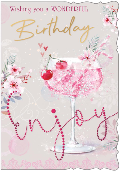 Cherry Gin Birthday Card